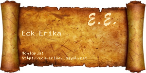 Eck Erika névjegykártya